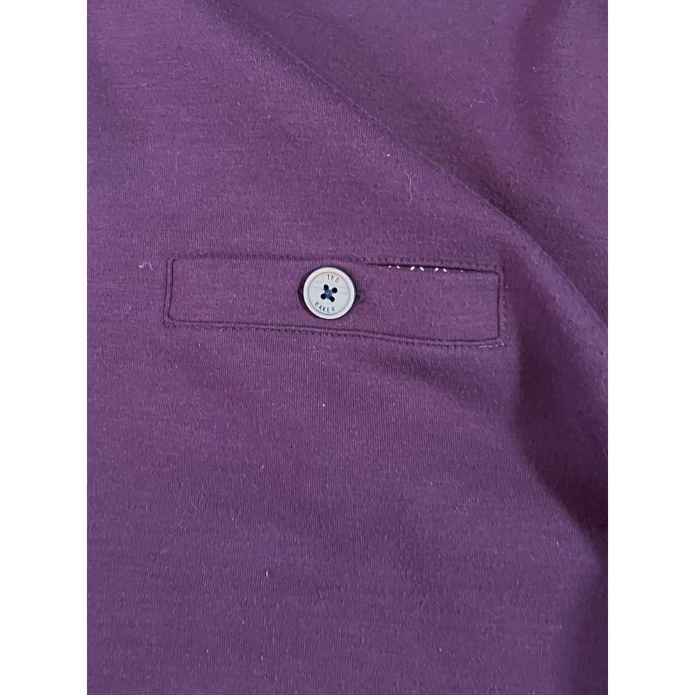 Ted Baker London Mens 7 XXL Plum Purple Quarter Zip Pullover Sweater Peper GB25 - Picture 2 of 6